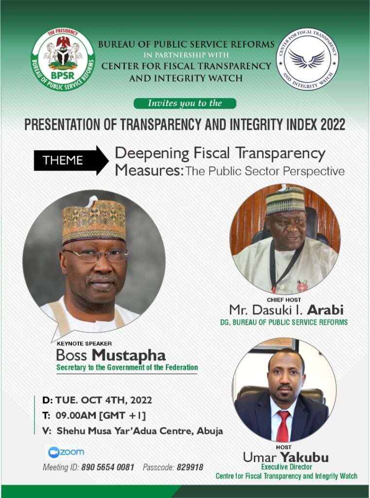 Presentation of the 2022 Transparency and Integrity Index