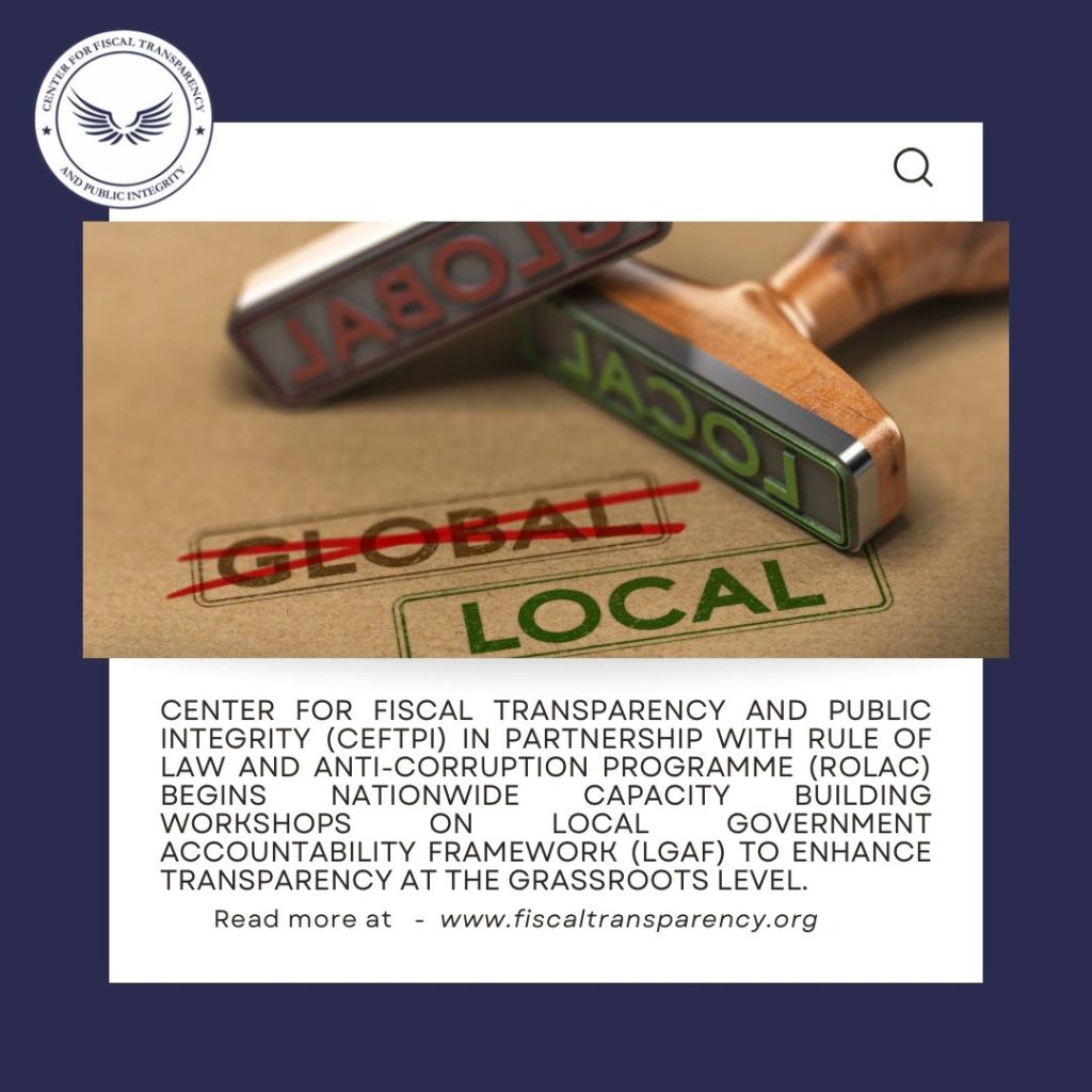 Local Government Accountability Framework (LGAF) Capacity-Building Workshop Across the 36 states of Nigeria.