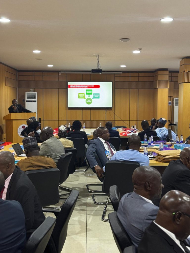 The Executive Director presents the Local Government Accountability Framework (LGAF) at the 2026 Management Retreat of the Independent Corrupt Practices & other related Offences Commission (ICPC).