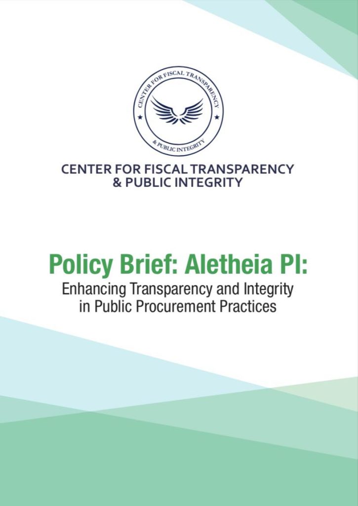 The Center presents its Policy Brief on Aletheia Procurement Integrity: Enhancing Transparency and Integrity in Public Procurement Practices